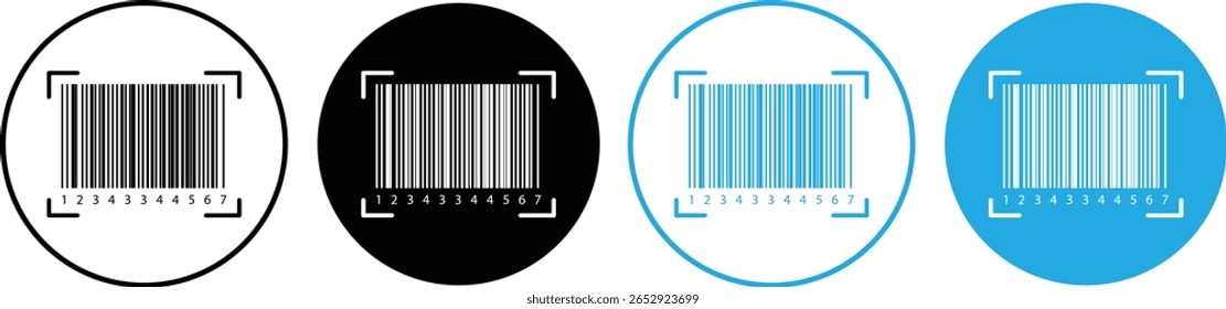 Ícone de digitalização de código de barras. código de barras de vetor. Simples código de barras falso. Ícone de distribuição de produto do código de barras Digitalize meu texto. Uso do smartphone. pagamento e identificação. Digitalizar coleção de estrutura de tópicos de ícone de código de barras 
