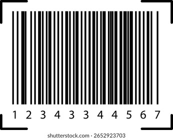Ícone de digitalização de código de barras. código de barras de vetor. Simples código de barras falso. Ícone de distribuição de produto do código de barras Digitalize meu texto. Uso do smartphone. pagamento e identificação. Digitalizar coleção de estrutura de tópicos de ícone de código de barras 
