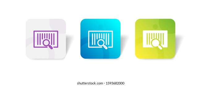 barcode scan searching
icon in outline and solid style with colorful smooth gradient background, suitable for mobile and web UI, app button, infographic, etc