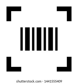 Barcode scan. Stroke outline style. Vector. Isolate on white background.