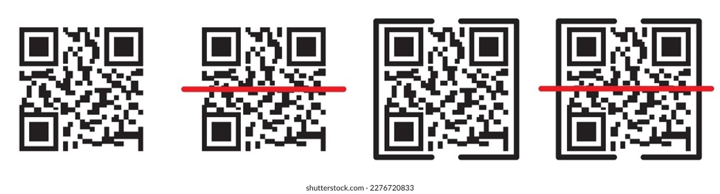 Barcode scan vector icon, barcode neck laser isolated symbol closed. On a white background