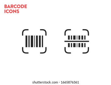 Barcode scaning icons set. Vector bar code