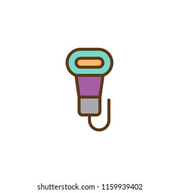 Barcode scanner device filled outline icon, line vector sign, linear colorful pictogram isolated on white. Symbol, logo illustration. Pixel perfect vector graphics