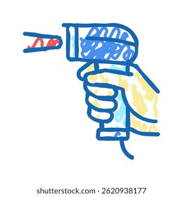 código de barras ícone de doodle ícone esboço vetor. código de barras sinal do scanner. ilustração de símbolo isolado