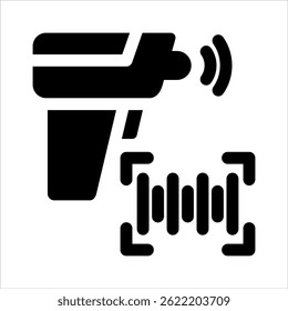 Icono de glifo del escáner de código de barras. Ilustración vectorial simple sobre fondo blanco