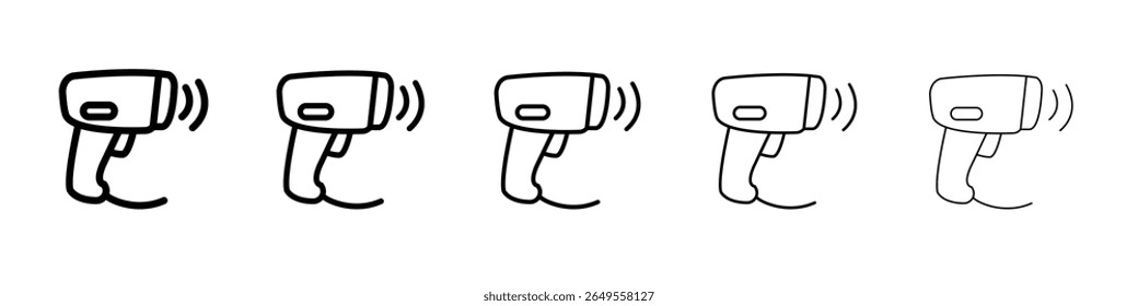 Barcode scanner icon flat simple outline logo