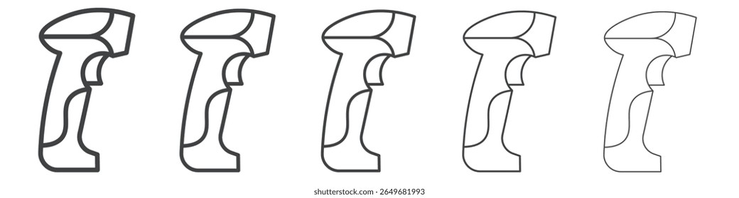 barcode scanner icon flat thin illustration symbol