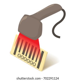 Barcode scanner icon. Isometric illustration of barcode scanner vector icon for web