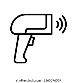 Barcode Scanner Icon. Line Art Style Design Isolated On White Background
