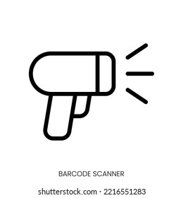 barcode scanner icon. Line Art Style Design Isolated On White Background