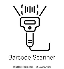 Strichcodescanner-Symbol im Linienstil