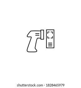 Barcode scanner icon. Logistic and Delivery icon. Simple, flat, outline, black.