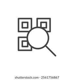 Barcode scanner icon Logo symbol outline set