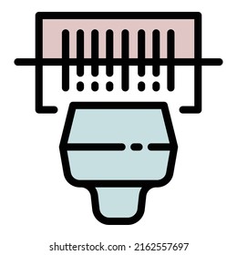 Barcode scanner icon outline vector. Mobile code. Qr scan