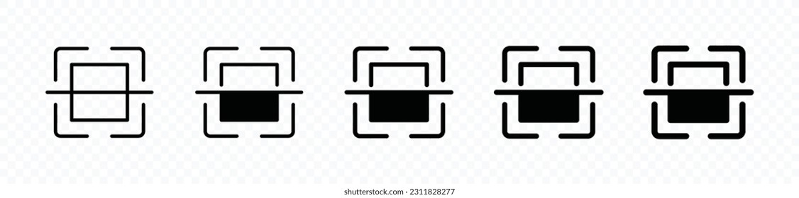 Barcode scanner icon. Scan qr code or barcode icon vector in line and flat style on white background with editable stroke for apps and websites. Vector illustration