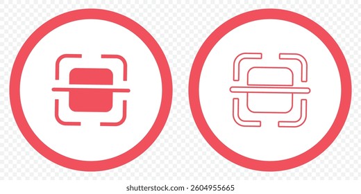 Barcode scanner icon. Scan qr code or barcode icon vector in line and flat style on white background with editable stroke for apps and websites. Vector illustration. EPS10