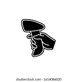 Barcode scanner icon. Simple glyph, flat vector of global logistics icons for ui and ux, website or mobile application