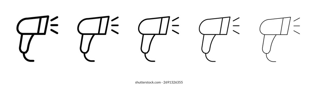 Ícone do scanner de código de barras. Coleção de ícones de linha fina para interface do usuário da Web.