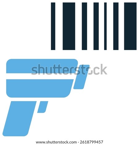 Barcode scanner icon vector for code reading, cargo tagging, and stock check. Ideal for warehouse item scan, delivery verification, and logistics tracking tool illustration.
