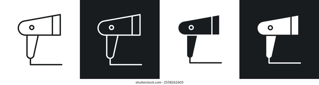 Barcode scanner icon vector collection in black and white.