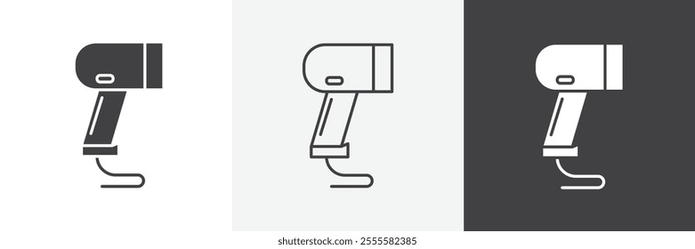 Barcode scanner icon vector set for ui designs