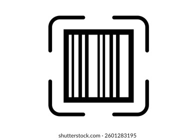 Barcode scanner icon vector icon set in black color. Suitable for apps and website UI designs.vector design on isolated background eps 10.