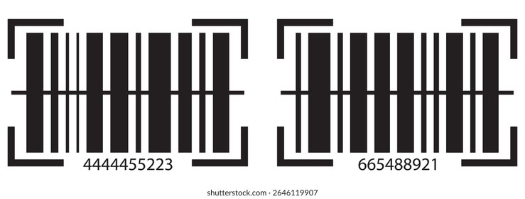 Barcode scanner icon vector icon set in black color. Suitable for apps and website UI designs
