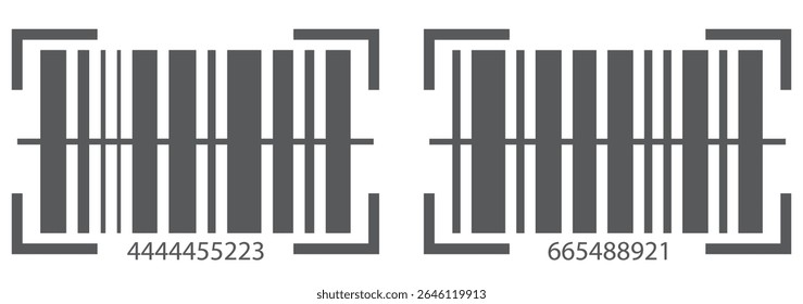 Barcode scanner icon vector icon set in black color. Suitable for apps and website UI designs