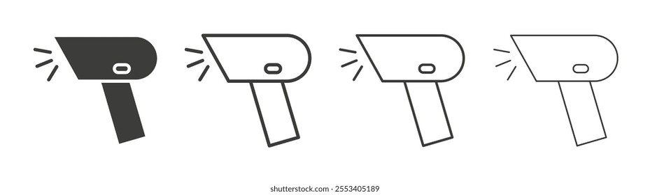 Barcode scanner icons collection. vector set in black color