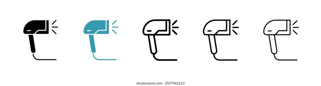 Barcode scanner icons pack in black and blue.