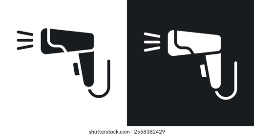 Barcode scanner icons in solid black and white colors