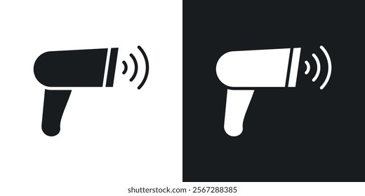 Barcode scanner icons in solid black and white colors