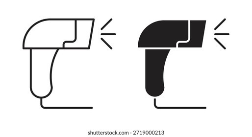 Barcode scanner icons, vector symbols. filled flat sign