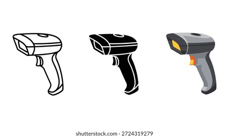 Conjunto de ilustraciones de escáner de código de barras