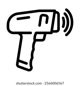 barcode scanner industry 3 line icon vector. barcode scanner industry 3 sign. isolated contour symbol black illustration