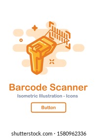 Barcode Scanner. Isometric Vector Icon - Illustration