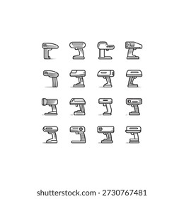 Código de barras Scanner line art conceito de design moderno simples
