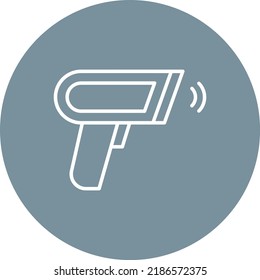 Barcode Scanner line circle icon vector image. Can also be used for web apps, mobile apps and print media.