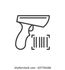 Barcode scanner line icon, outline vector sign, linear style pictogram isolated on white. Symbol, logo illustration. Editable stroke. Pixel perfect