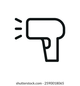 Barcode scanner line icon, price checker vector symbol with editable stroke