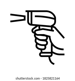 barcode scanner line icon vector. barcode scanner sign. isolated contour symbol black illustration