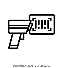 Barcode Scanner Line Vector Illustration On White Background.