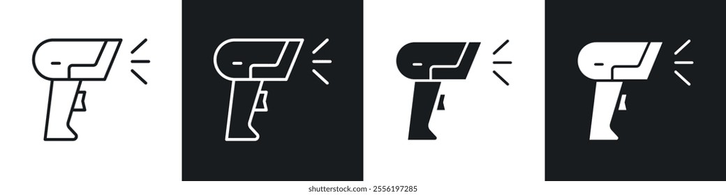 Barcode scanner linear icon set for app, and web design.