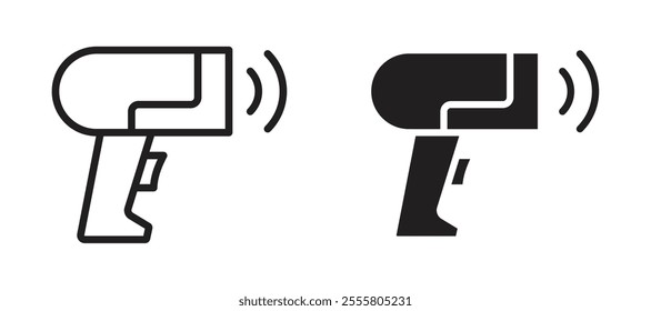 Barcode scanner liner icon vector set.