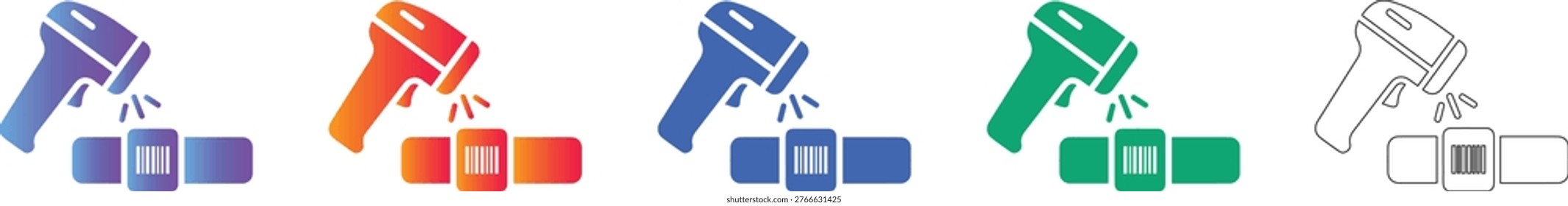 Barcode Scanner and Medical Band Vector Icons vol 1967