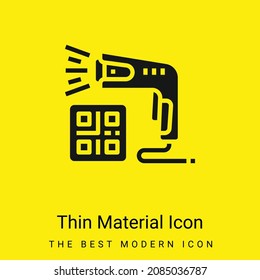 Icono mínimo de material amarillo brillante del escáner de códigos de barras