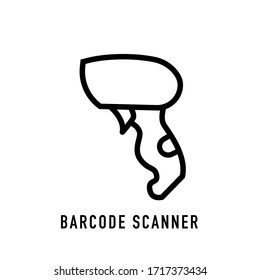 Icono de trazo mínimo de línea plana del escáner de código de barras