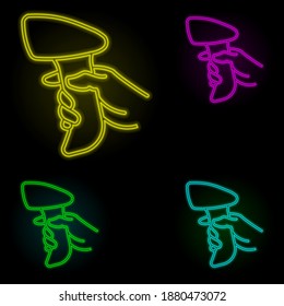 Barcode scanner neon color set icon. Simple thin line, outline vector of global logistics icons for ui and ux, website or mobile application