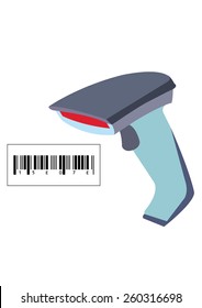  Barcode Scanner On White Background. Vector Illustration