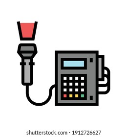 barcode scanner with pos terminal color icon vector. barcode scanner with pos terminal sign. isolated symbol illustration